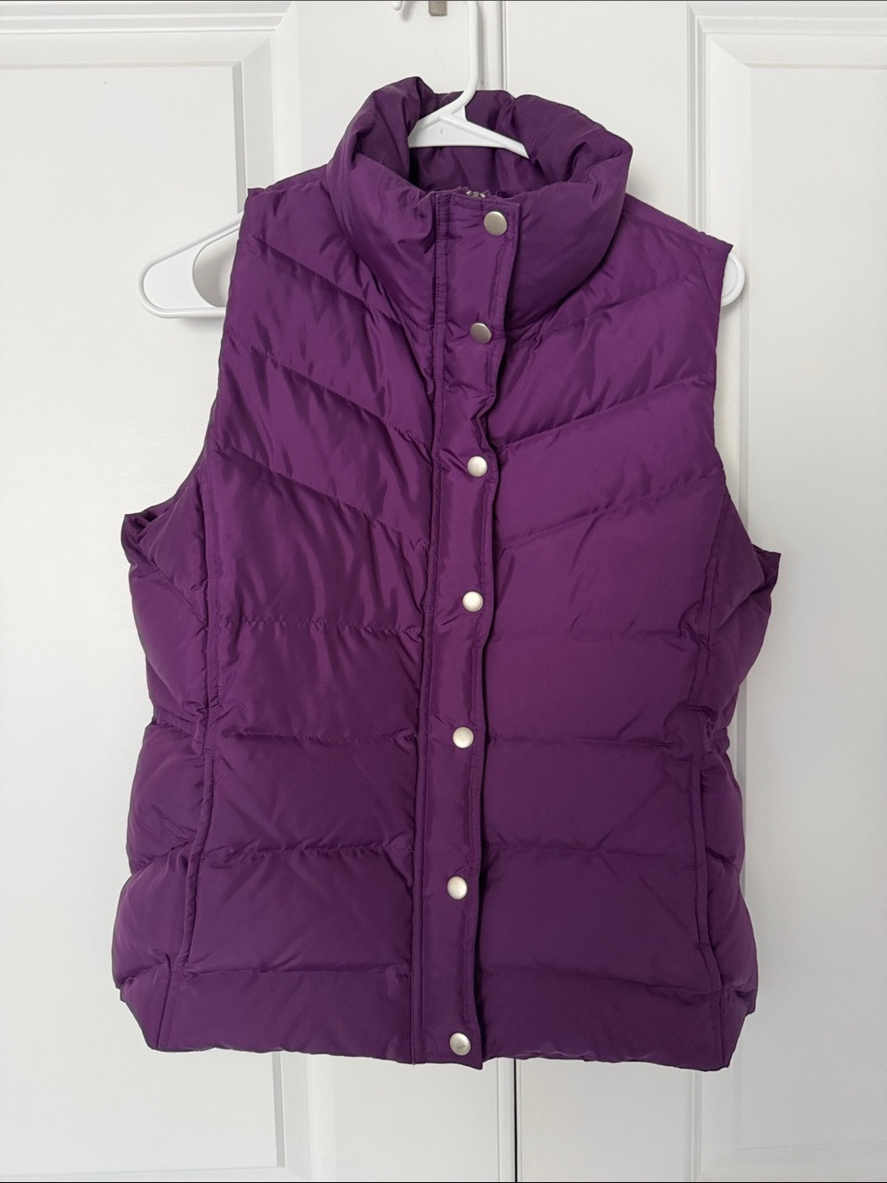 J. Crew Purple Quilted Sleeveless Puffer Vest